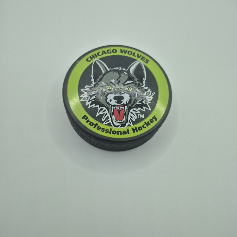 Chicago Wolves Professional Hockey Puck AHL Green/Black